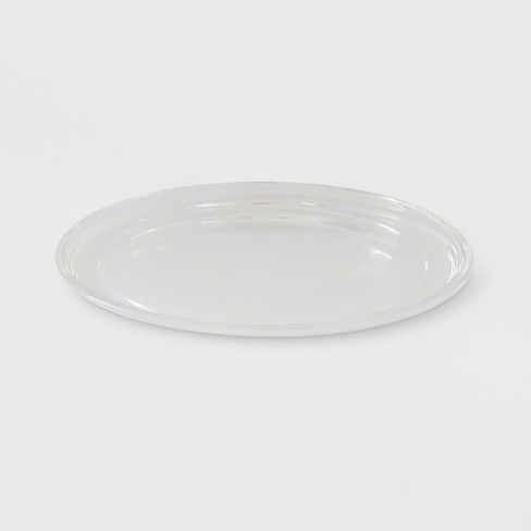 Clear glass tray  Decor tray of clear glass  Candleholder