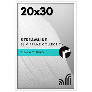 Americanflat 20x30 Poster Frame with Polished Plexiglass, Streamline Collection, Thin Border Picture Frame for Wall Display, , White - 1 of 1