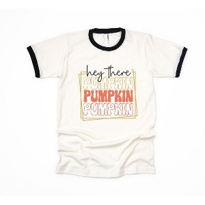 Simply Sage Market Women's Hey There Pumpkin Stacked Short Sleeve Ringer Tee - 1 of 4