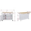 Acekool Grey Kitchen Island Cart with 2 Drawers & Spice Rack – Mobile Storage Island with Adjustable Shelves - 2 of 4