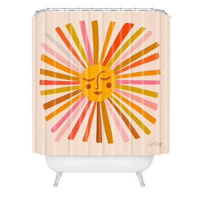 Cat Coquillette Sunshine Retro Ochre Palette Shower Curtain Yellow - Deny Designs