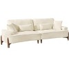 PAGED 103"Comfortable Deep Seated Couch with 4 Pillows,Breathable Fabric Floor Sofa with Spacious Seats,Modern Love Sofa for Living Room - 4 of 4