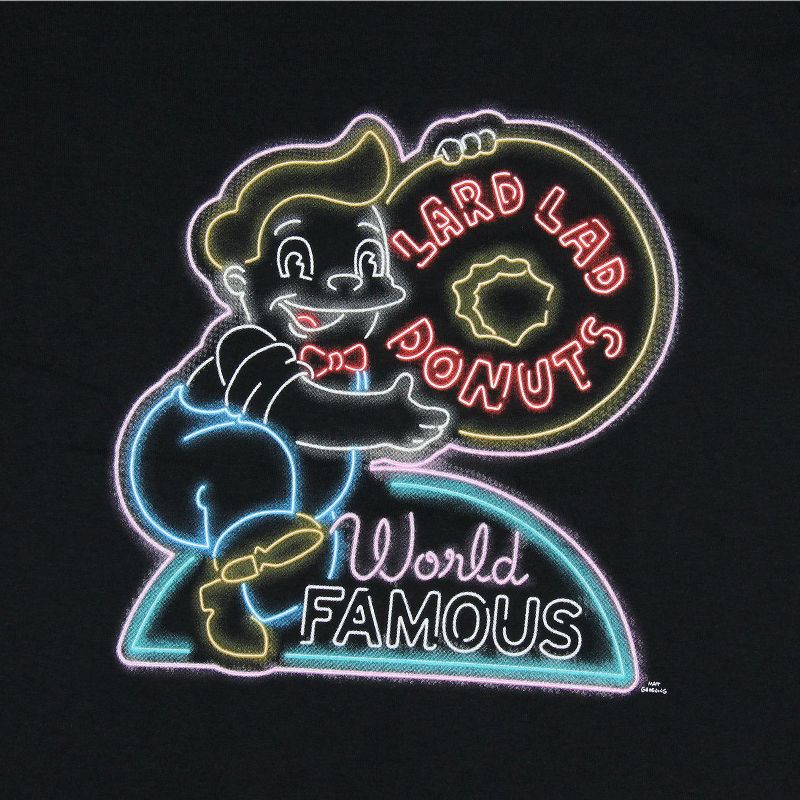 The Simpsons Men's Lard Lad Donuts Neon Sign Logo Adult T-Shirt Tee, 2 of 5