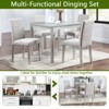 AZL1 Life Concept Dining Sets 5 Piece Kitchen Table Set with a Square Table and 4 Upholstered Chairs, Crystal Decoration, Grey, 34.5”*34.5“*30" - 4 of 4