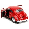 1959 Volkswagen Beetle Red with White Graphics and Boxing Gloves Accessory "Punch Buggy" Series 1/32 Diecast Model Car by Jada - 4 of 4