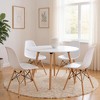 HomeRoots 32" White and Natural Wood Round Top Dining Table - 2 of 4