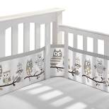 BreathableBaby Breathable Mesh Crib Liner - Classic Collection - Owl Fun Gray
