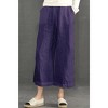 ECUPPER Womens Cotton Cropped Pants Loose Fit Wide Leg Capri Casual Plus Size Elastic Waist Trousers - 4 of 4