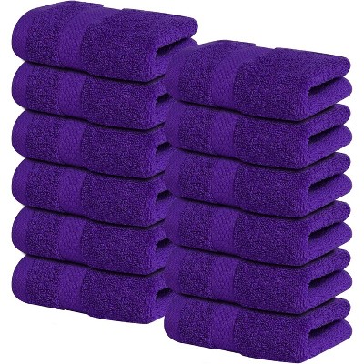 12-Pack Luxury Wash Cloths for Showering, 100% Cotton Soft and Absorbent Face Tow