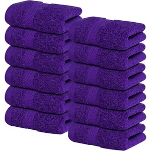 12-Pack Luxury Wash Cloths for Showering, 100% Cotton Soft and Absorbent Face Tow - 1 of 4