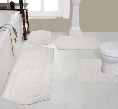 Waterford Collection Cotton Tufted Set of 4 Bath Rug Set - Home Weavers