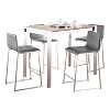 LumiSource 5pc Fuji Mara Counter Height Dining Set Stainless Steel Walnut - 2 of 4