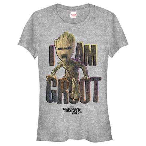 Junior's Marvel Guardians Of Galaxy Vol. 2 Groot Growl T-shirt Athletic Heather - 2x : Target