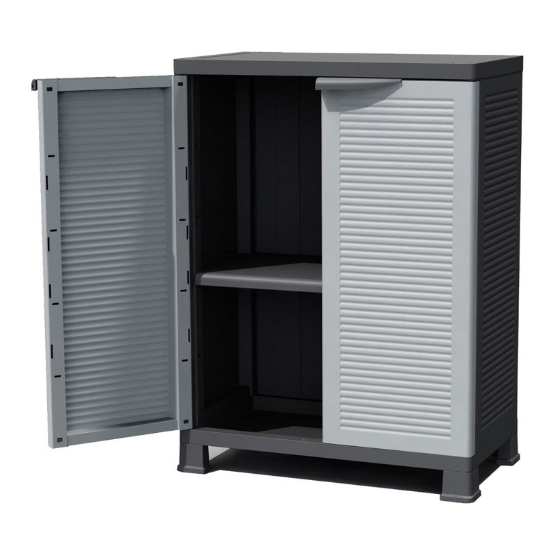 RAM Quality Products PRESTIGE UTILITY Indoor Outdoor Tool Storage Organizing Cabinet with Lockable Double Grey Doors, 3 of 7