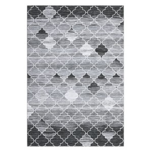 Area Rug Washable Non Slip Backing Boho Trellis Rug Low Pile Distressed Floor Carpet Retro Accent Rug for Living Room Bedroom - 1 of 4