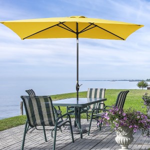 Sonkuki 10×6.5FT Rectangular Patio Umbrella with 200gsm Solution-Dyed Fabric - 1 of 4