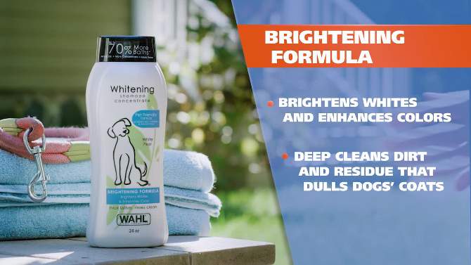 Wahl Pet Shampoo Whitening Brightening Formula White Pear - 24oz, 2 of 5, play video