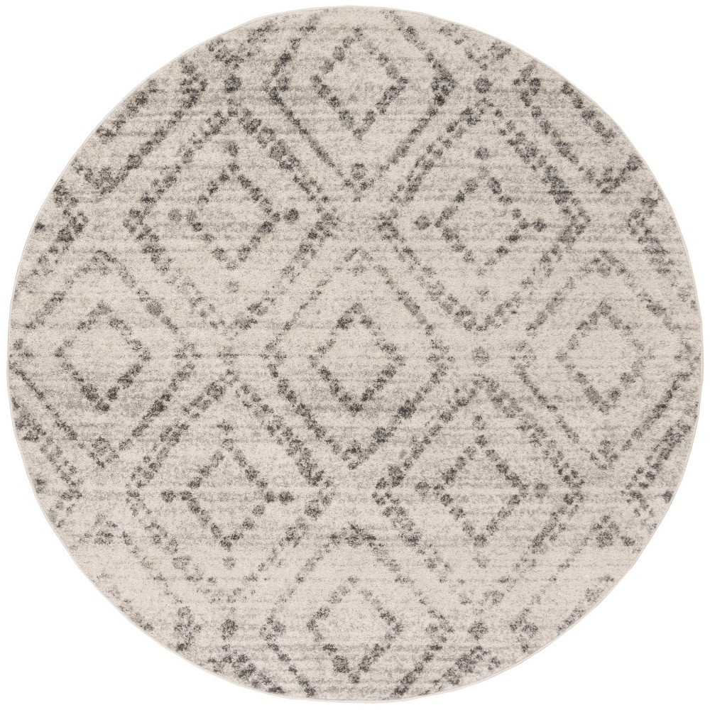 Gray Geometric Loomed Round Area Rug 6' - Safavieh