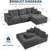 Sectional Sofa - L Shaped Boneless Cloud Couch with 67.5" Chaise, Reversible L/R Facing, No Assembly Required, Corduroy Fabric - 3 of 4