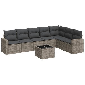 vidaXL Garden Sofa Set Grey PE rattan Large Modular Garden Sofa Set - 1 of 4