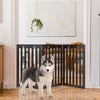 Costway 36'' Folding Wooden Freestanding Pet Gate Dog Gate W/360° Flexible Hinge White/Espresso - 2 of 4