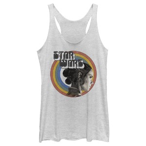 Women's Star Wars: The Rise of Skywalker Rey Vintage Rainbow Racerback Tank Top - 1 of 3