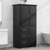 OUTSUPPLY Tall & Wide Storage Cabinet with 3 Drawers, Adjustable Shelves, Multi-Room Use for Bathroom, Office & Kitchen - 3 of 4