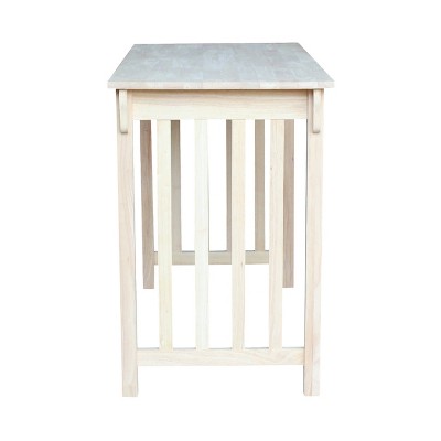 Unfinished Parawood Mission Counter Height Dining Table