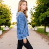 Anna-Kaci Women's Striped Long Sleeve Pullover Hoodie with Button-Down Collar and Cuffed Sleeves - 3 of 4