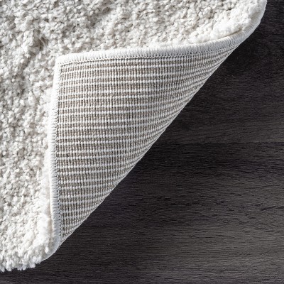 Reversible Beige Shag Rectangular Area Rug with Easy Care
