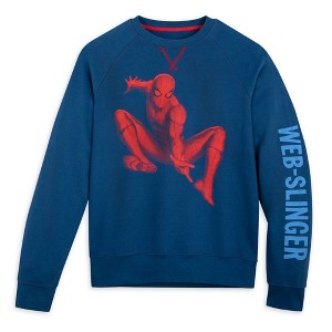 Men's Marvel Spider-Man Webslinger Fleece Pullover Sweatshirt - Blue - Disney Store - 1 of 3