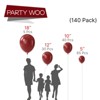 PartyWoo Balloons Maroon Dark Red Burgundy Ruby 18 12 10 5 Inch 140 pcs - 2 of 4