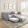 VYNXARIA Cozy Gray Tufted Daybed: Ideal for Lounging and Hosting Guests with a Trundle - 2 of 4