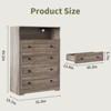 Modern 4-Drawer Slim Dresser with USB Ports, Wood Storage Cabinet for Bedroom & Closet, Space-Saving Chest of Drawers - 2 of 4