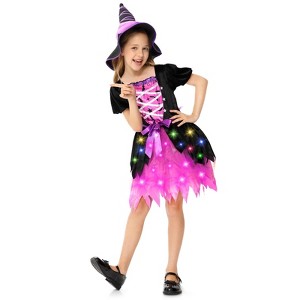 Garvee Witch Costume Halloween for Girls,Witch Costume Sparkle Witch Dress for Kids Fairy Tale Dress-Up Party - 1 of 4