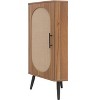 KWPZQEB Floor Corner Cabinet with Rattan Door and Adjustable Shelves, Free-Standing Corner Storage Cabinets for Bathroom, Living Room - 4 of 4