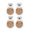 Transpac MDF Plaid Jingle Ornament Set of 4 Christmas Home Decorations - 3 of 3