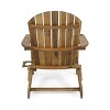 2pk Bellwood Outdoor Acacia Wood Folding Adirondack Chairs Natural - Christopher Knight Home: Weather-Resistant with Cup Holders - 4 of 4