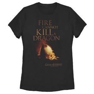 Women's Game of Thrones Fire Cannot Kill A Dragon T-Shirt - 1 of 3