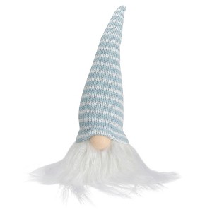 Northlight 7.5" Aqua Blue and White Striped Hat Spring Gnome - 1 of 4