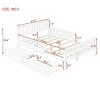 Twin Size Wood Platform Bed with Guardrails and Two Storage Drawers, Slatted Base, Classic Style for Kids-Maison Boucle - 4 of 4