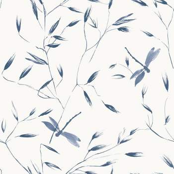 Tempaper Dragonfly French Blue Peel and Stick Wallpaper