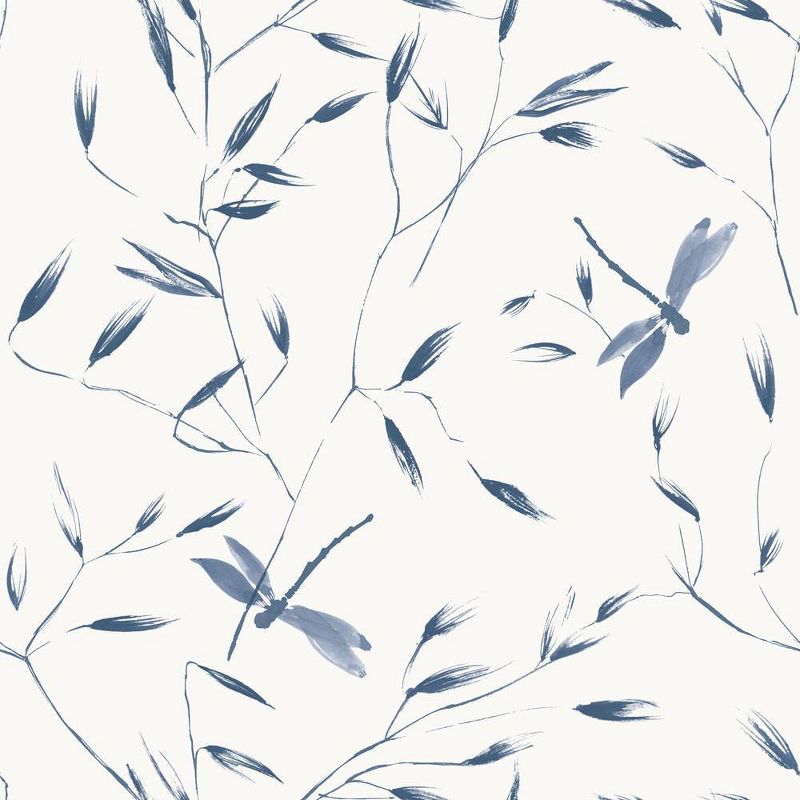 Tempaper Dragonfly French Blue Peel and Stick Wallpaper, 1 of 7
