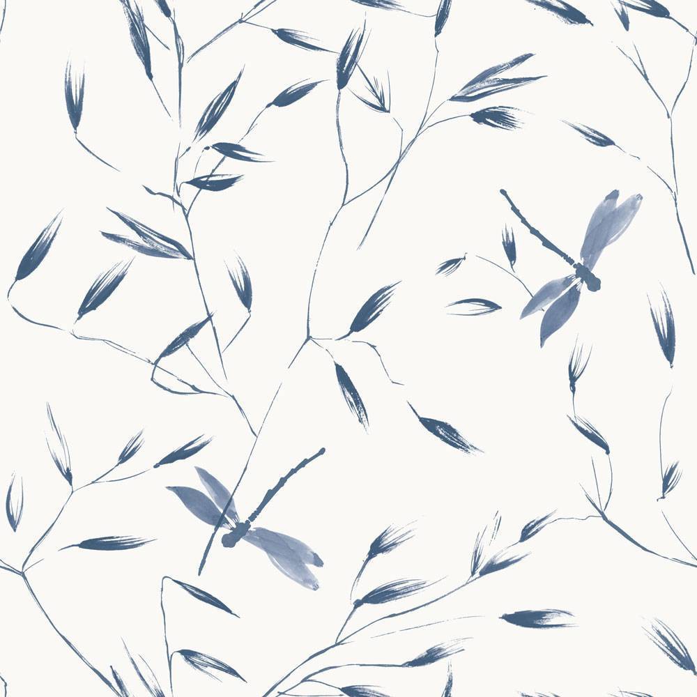 Photos - Wallpaper Tempaper & Co.® Dragonfly Removable Peel and Stick , French Blue,