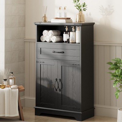 Bathroom Cabinet, Farmhouse Storage Cabinet with Doors and Drawers for Kitchen Laundry Living Room Bedroom
