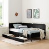 TIRAMISUBEST Sofas Twin/ Full Daybed Convertible Sofa Bed with 2 Storage Drawers Small Space Sofa Guest Room Daybed Adjustable Velvet Sofa Bed - 2 of 4