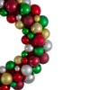 Northlight Traditional 2-Finish Shatterproof Ball Christmas Wreath - 24" - Multicolor - Unlit - 3 of 4
