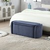 Modern Fabric Upholstered Storage Ottoman Bench with Safe Hinge,Lounge End of Bed Storage Bench,Storage Entry Bench,Storage Hassock-Cuddlewood - 2 of 4