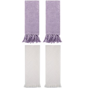 REGALWOVEN 4 Packs Cotton Soft Absorbent Boho Turkish Decorative Hand Towels - 1 of 4