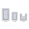 Hotel 3 PC Bath Rug 100% Premium Cotton Tufted Weave Two Tone Reversible Bathroom Rug, Super Soft Absorbent, Machine Washable Bath Mat - 2 of 4